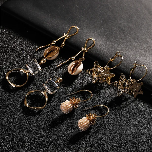 

New Design Creative Jewelry Geometric Drop Earrings for Women Temperament Contracted Pineapple Creative Shell Earrings Fine Gift