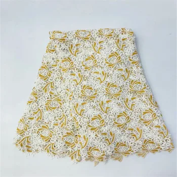 

2018 high quality african cord lace fabric for wedding dresses HJ450-1