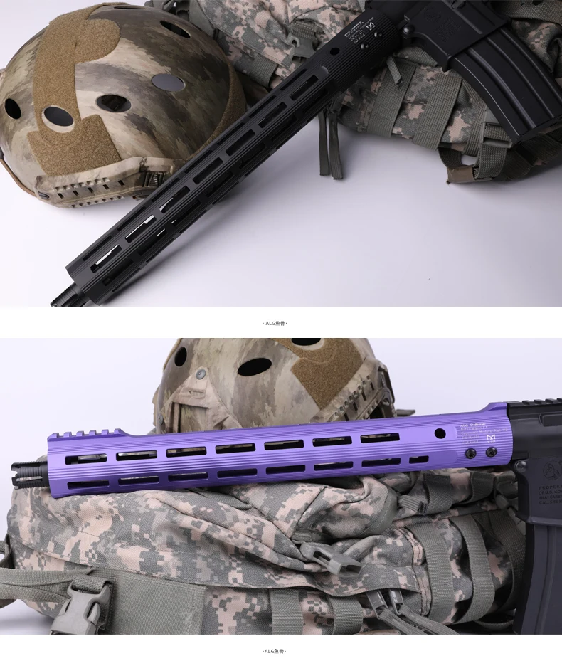Rail para Scope M-lok Airsoft Handguard Free Float Picatinny Alg v1 v2 Roxo Preto Bronzeado Mount 12 13 15 Ar15 m4 13 V2 Roxo Preto bronzeado Rail para Scope Mount