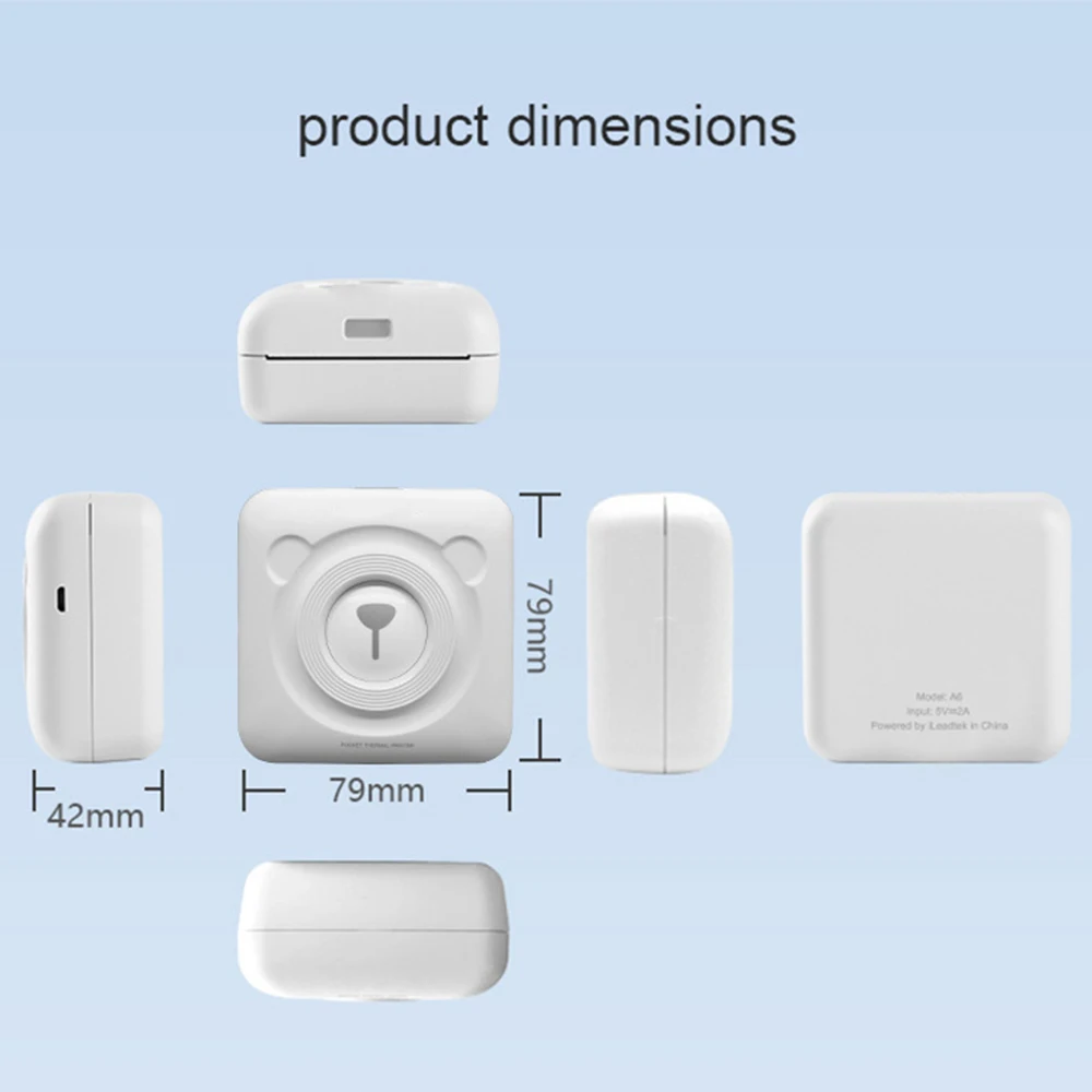 Термопринтеры 5 в 1A мобильный принтер термобумага Bluetooth принтер 900 мАч Bluetooth 4,0