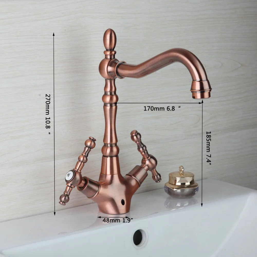  KEMAIDI Kitchen Sink Faucet Swivel Basin Deck Mounted Double Handles Torneira Cozinha Tap Mixer Fau - 32989336898