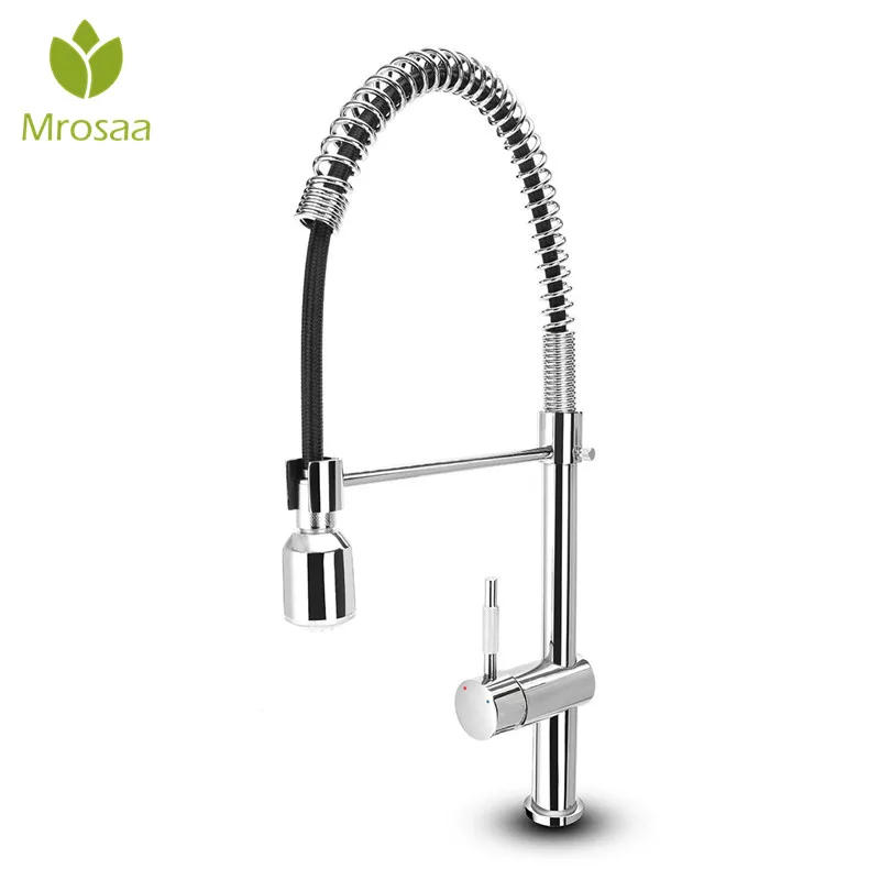 

Spring Type Kitchen Faucet Pull Out Torneira Temperature Sensor Led Nozzle Water Tap 360 Rotation Hot Cold Water Mixer Sink
