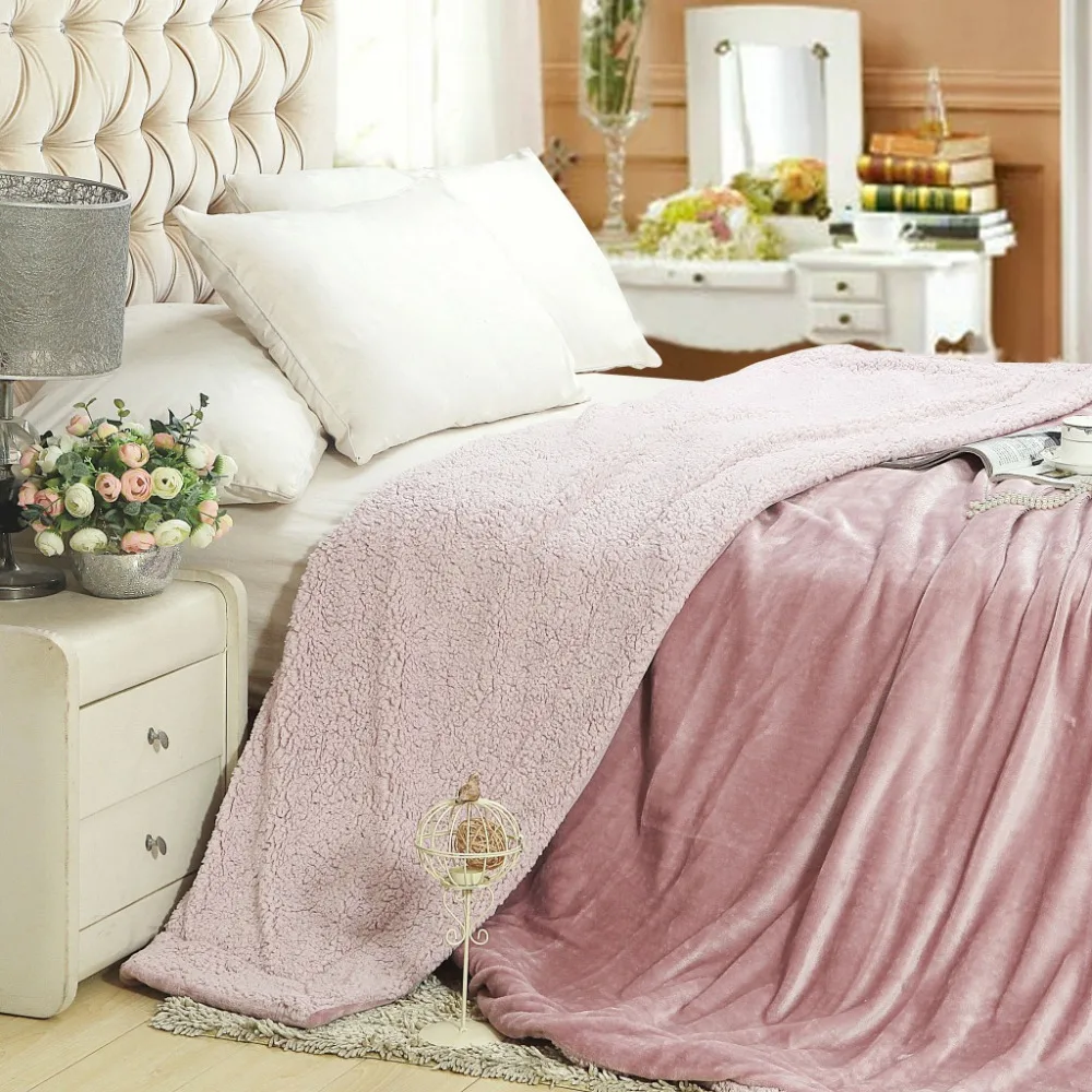 Buy WLIARLEO Lambskin Blankets Warm Throws For Sofa