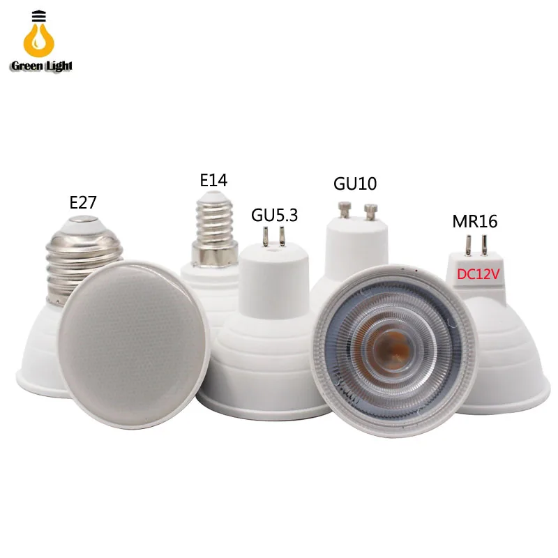 

No Dimmable GU10 MR16 LED Bulb Spotlight 220V 9W COB Chip Beam Angle 120/60 Plastic Aluminum Cool Spot light Table Ceiling