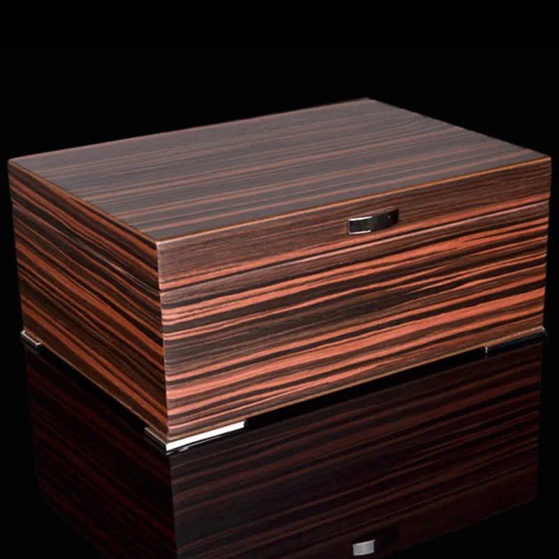 

Classic Design High-end Dark&Lighter Cedar Wood Tightness Cigar Humidor Storage Box W/ Electronic Hygrometer Humidifier