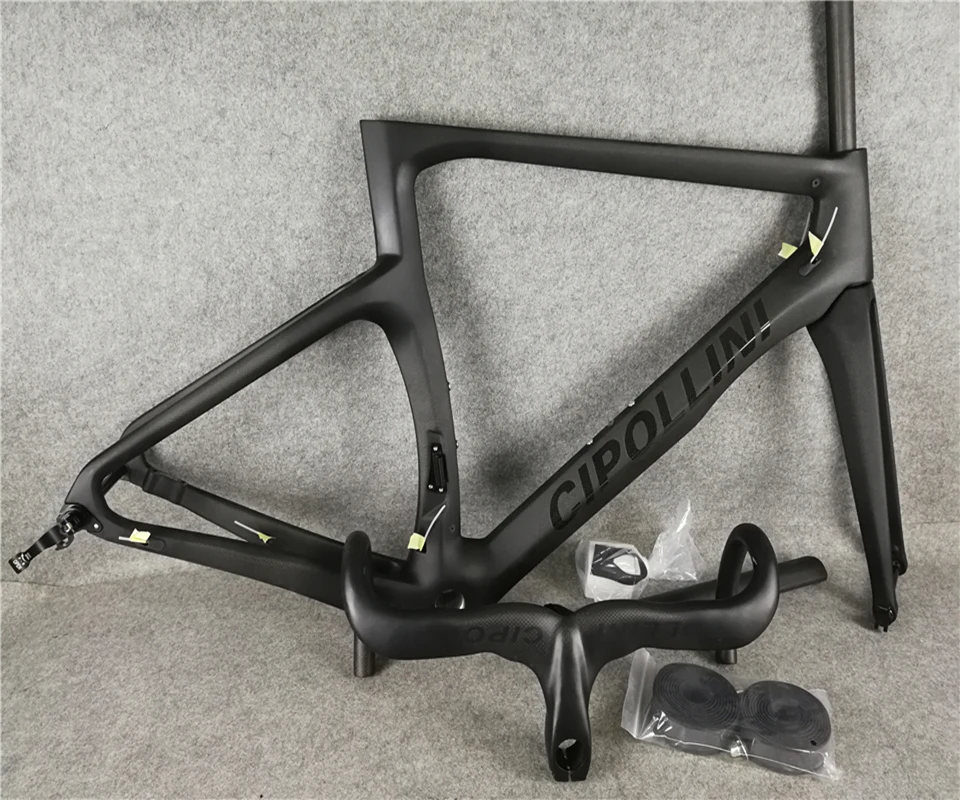 

Black Bright logo T1100 3K Matte Cipollini Handlebar+NK1K Disc carbon road frame Disk Frameset with XS-S-M-L-XL for selection
