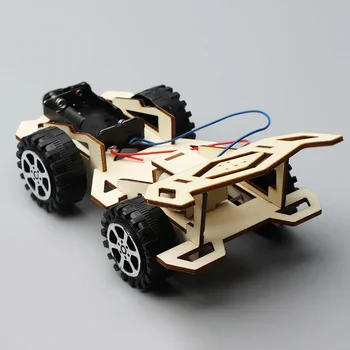 

New Arrival Hot Sale Wooden DIY Electric Racing Car Model Physic Science Assembly Model Kit for Kids Educational Toy Gifts
