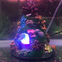 Аквариумный подводный светодиодный светильник для украшения рыбы креветки Избегайте скрытия пещеры вулкан орнамент аквариум Воздушный камень Пузыри Декор