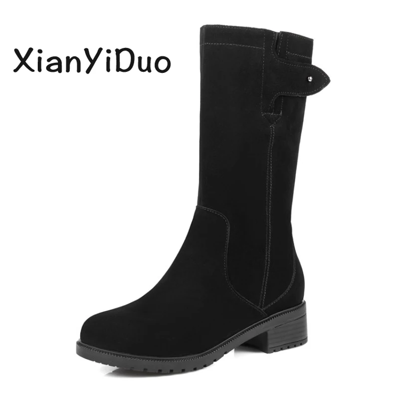 

Xianyiduo med cow Women's shoes Boots big large plus size 34-44 /3450