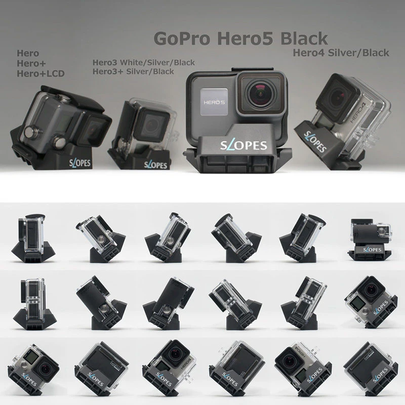 

TELESIN SLOPES Black Multi-function 18 Handy Angles Instant Stand Tripod Mount Holder for GoPro Hero5 for Gopro 4 3 3+ Housing