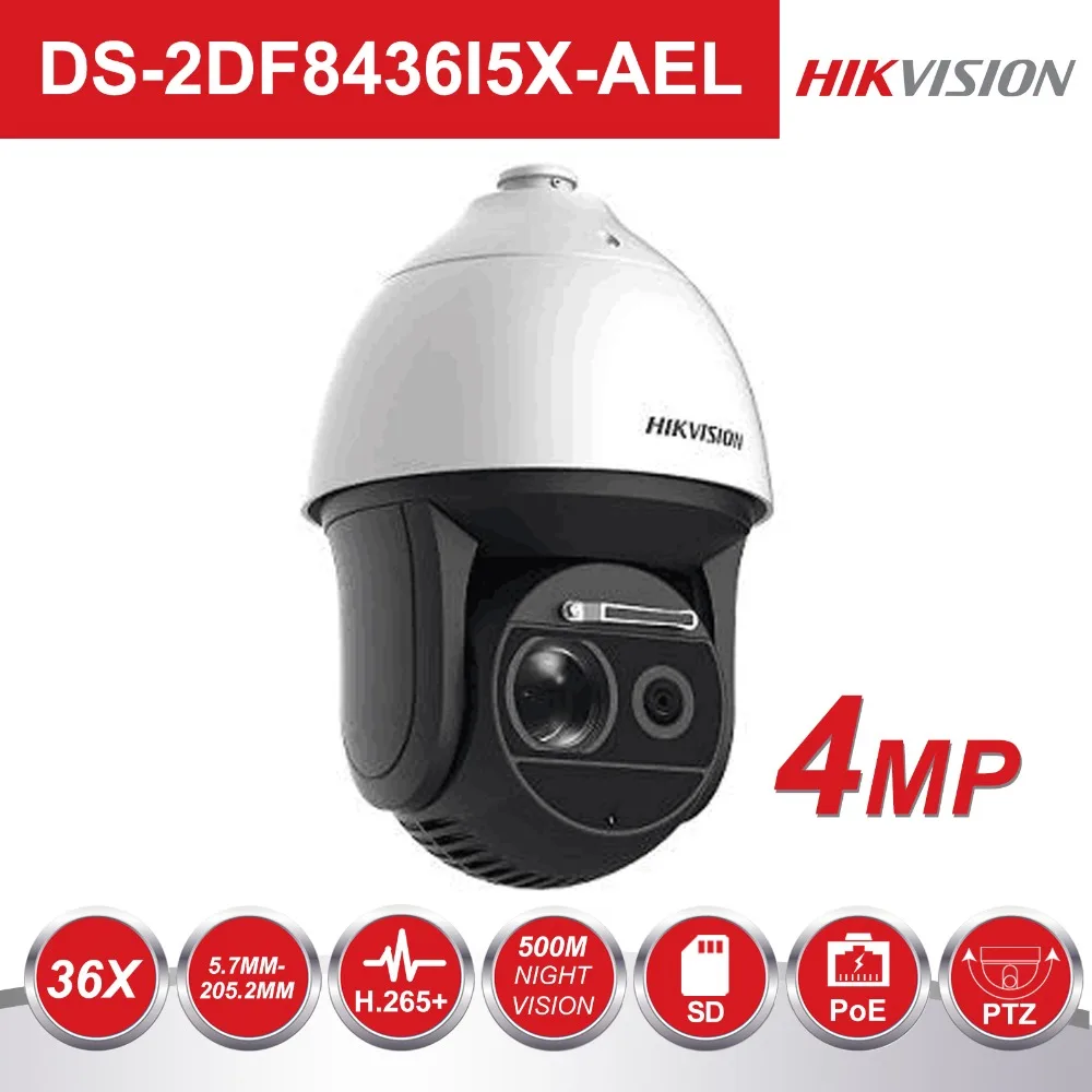 Hikvision, автоматическое отслеживание, 4MP, 36X зум, PTZ IP камера, DS-2DF8436I5X-AEL, уличная, 4 мегапикселя, 500 м, IR Dsitance, скоростная купольная IP камера s