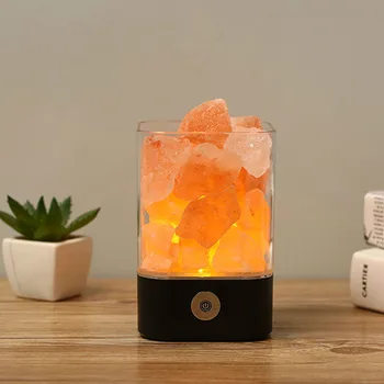 

USB Crystal Light natural himalayan salt lamp Mood Creator led Air Purifier Creator Indoor lava decor table light bedsi