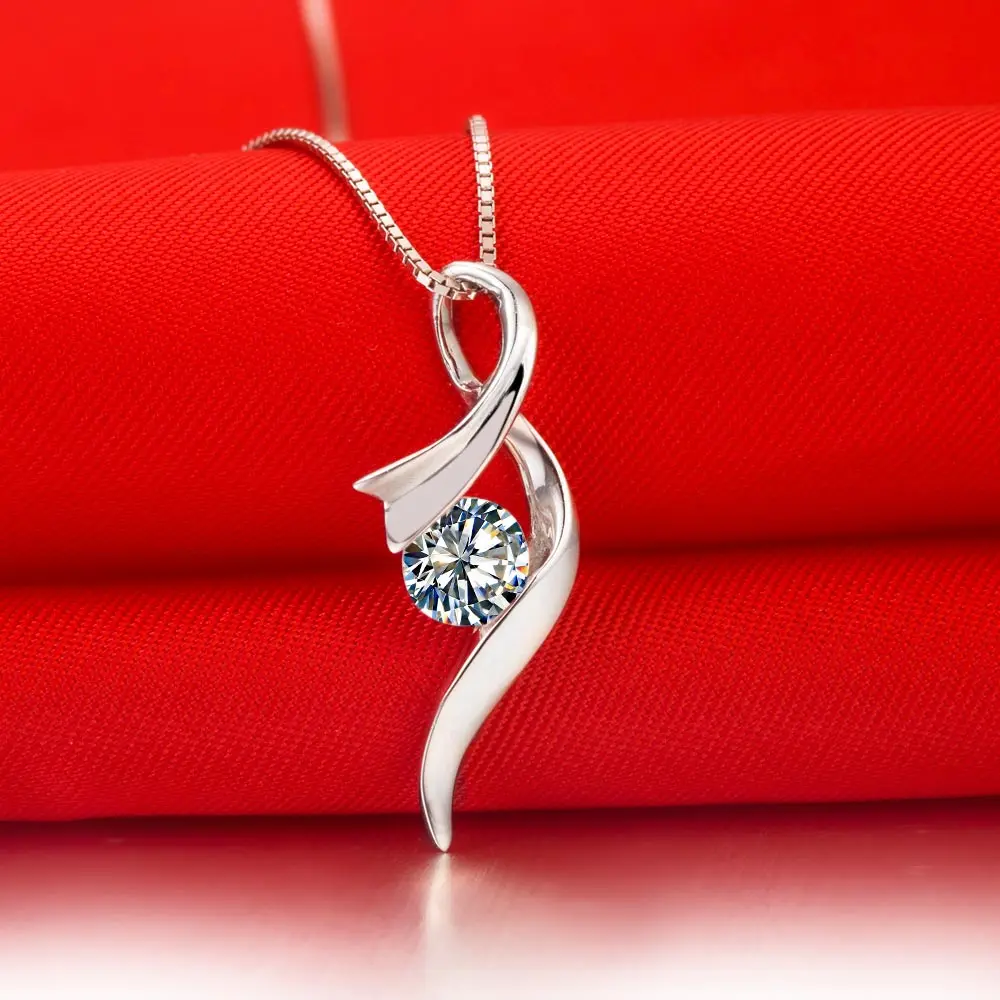 Тест Положительный создан 5 мм 0.5Ct каждый G H Moissanite алмазный кулон ожерелье
