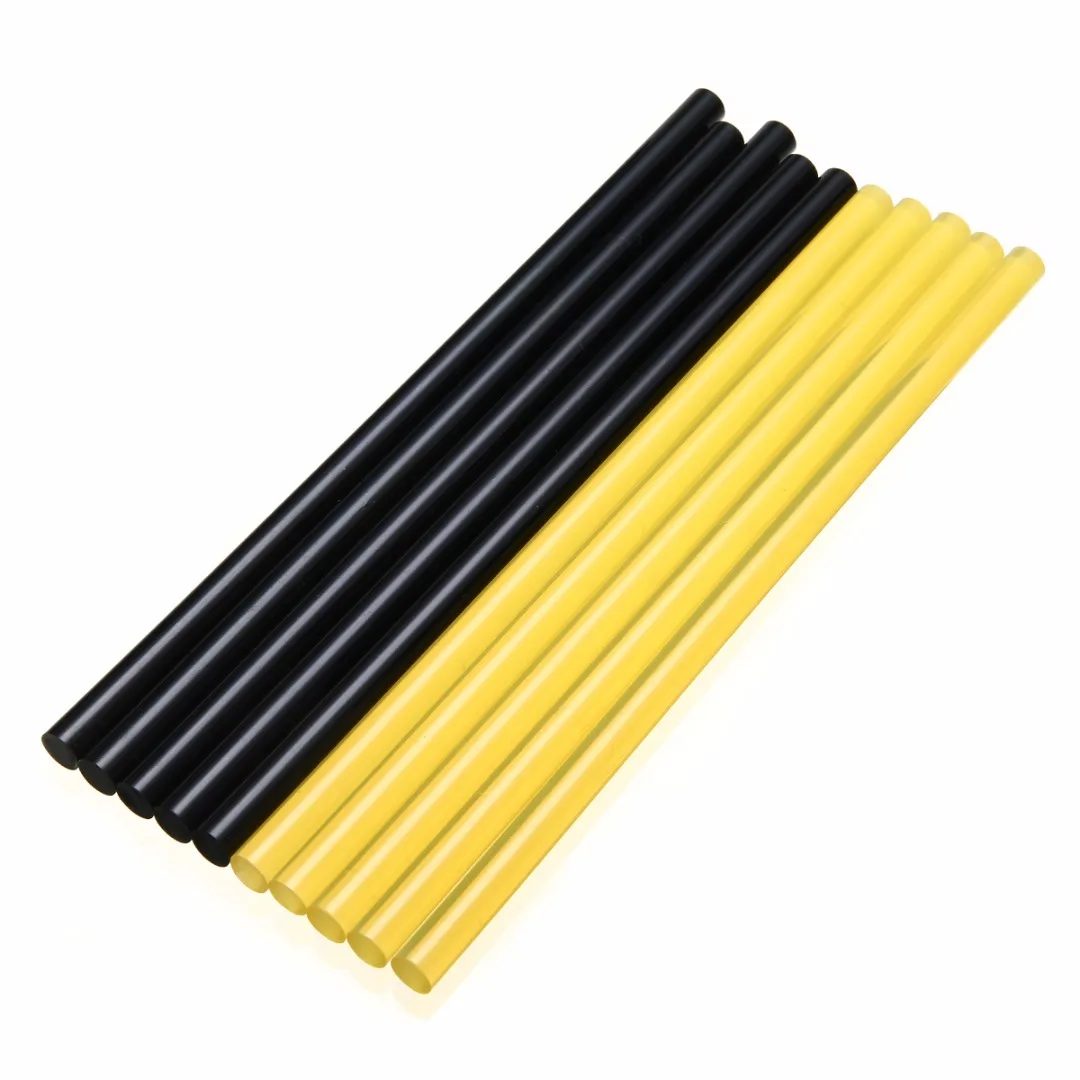 

10pcs 27cmx11mm Hot Melt Glue Sticks Paintless Dent Repair Tool Set Car Body Hail Removal Kit Yellow + Black