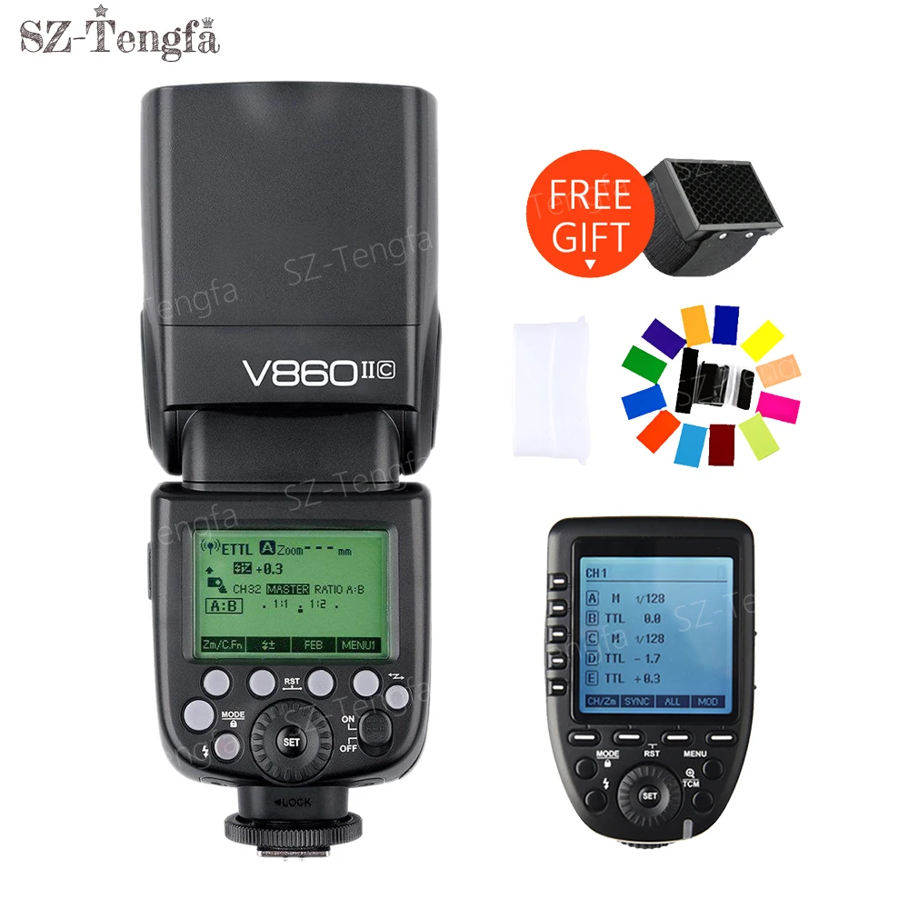 Godox V860II C TTL Camera Flash Speedlite 2.4G Wireless X System HSS ...