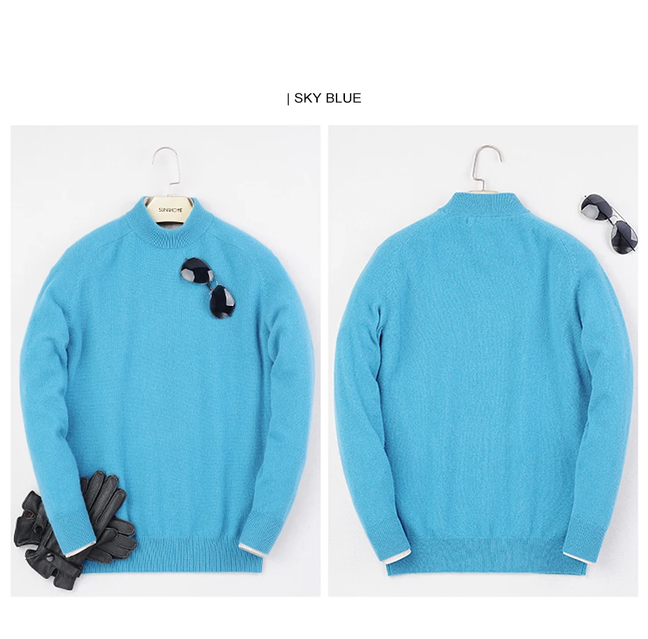 Мужской свитер из кашемира, Мужской Повседневный Зимний вязаный теплый мужской пуловер с высоким воротом, верхняя одежда, мужские свитера и пуловеры