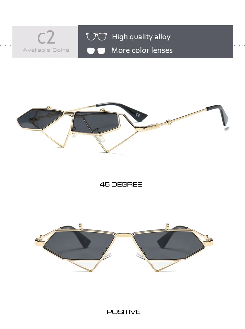 JackJad, модные, стимпанк стиль, флип-ап, раскладушка, солнцезащитные очки, крутые, уникальные, в стиле рок, панк, фирменный дизайн, солнцезащитные очки Oculos De Sol 23019