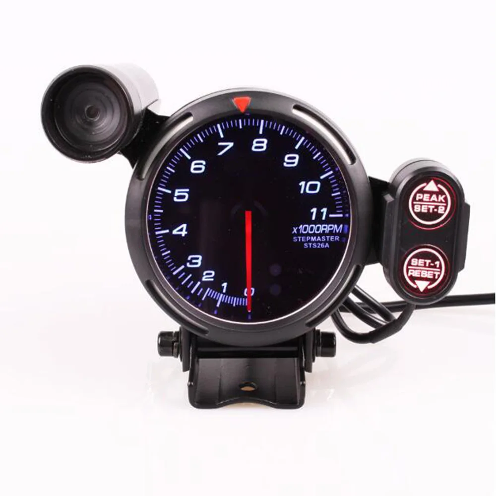 

3.75 Inch Digital LED Tachometer 11000 RPM Gauge with Adjustable Shift Light+Stepping Motor Speedometer 280 MPH with Backlight