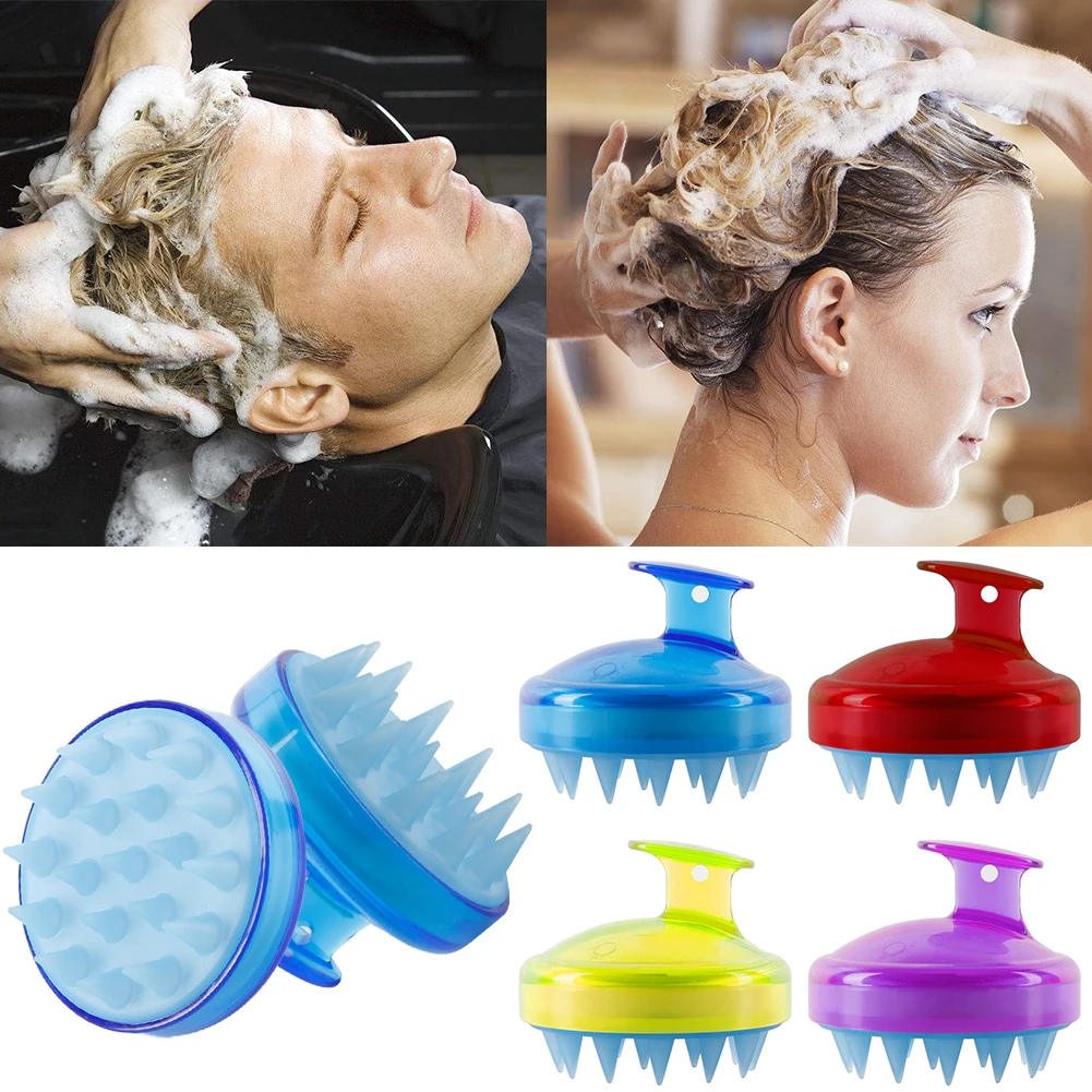 

Multi-function Spa Slimming Massage Brush Silicone Head Scalp Massage Washing Comb Shampoo Shower Bath Brush