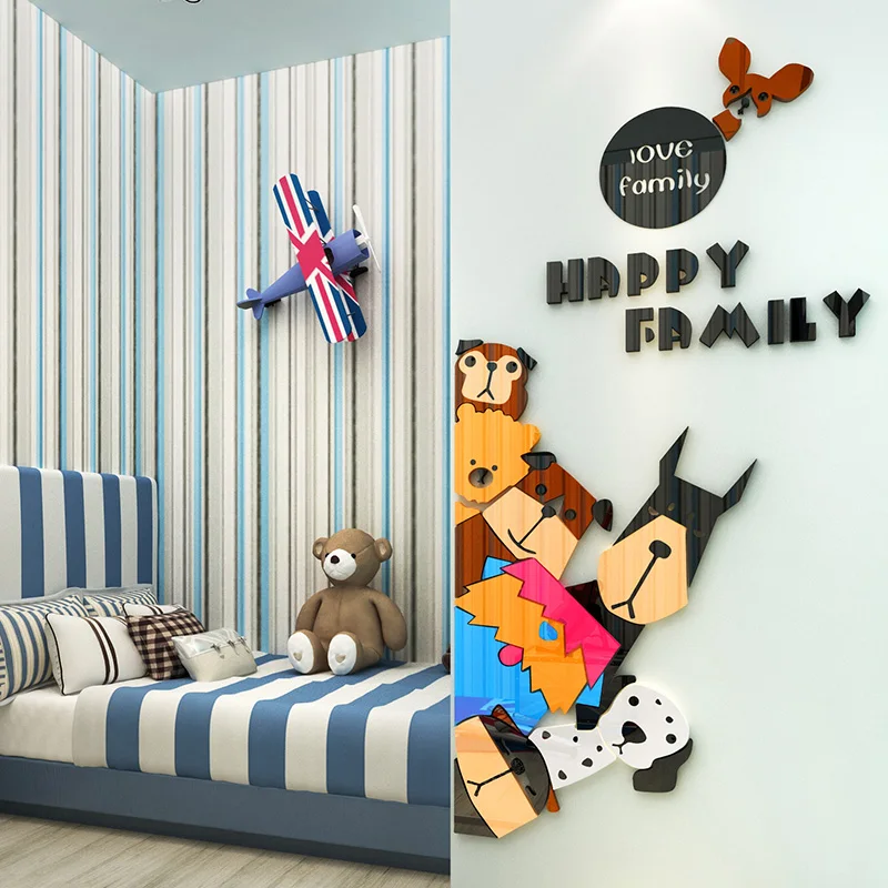 Animal Wall Stickers 3d Puppy Wall Stickers Child Room Decoration