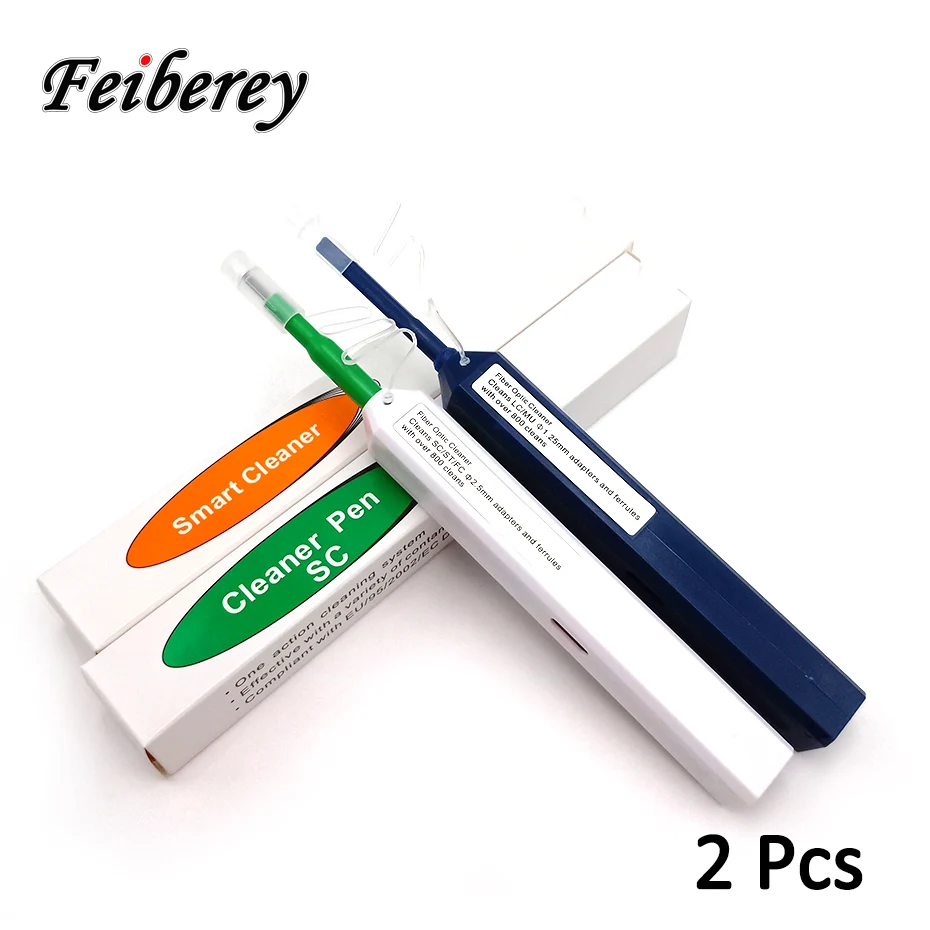 

2pcs FTTH Optical Fiber Pen Cleaner Tool Cleaning 2.5mm LC MU 1.25mm SC FC ST Connector Fiber Optic Cleaning Tools Smart Cleaner
