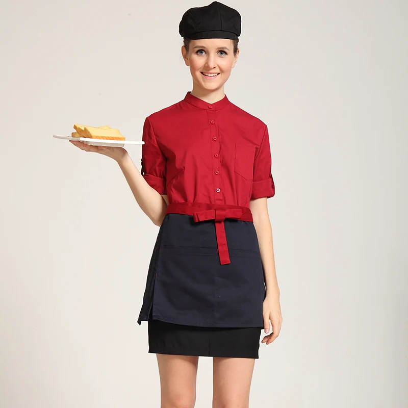 Buy women fashion chef uniform short apron restaurant