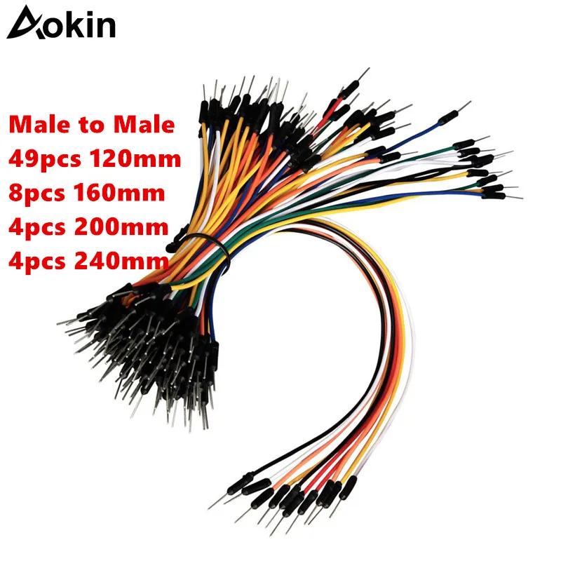 65 pcsDupont lines Breadboard Jumper Wire 12cm/16cm/20cm/24cm Solderless Breadboard dupont Cables Male to Male for Arduino kit