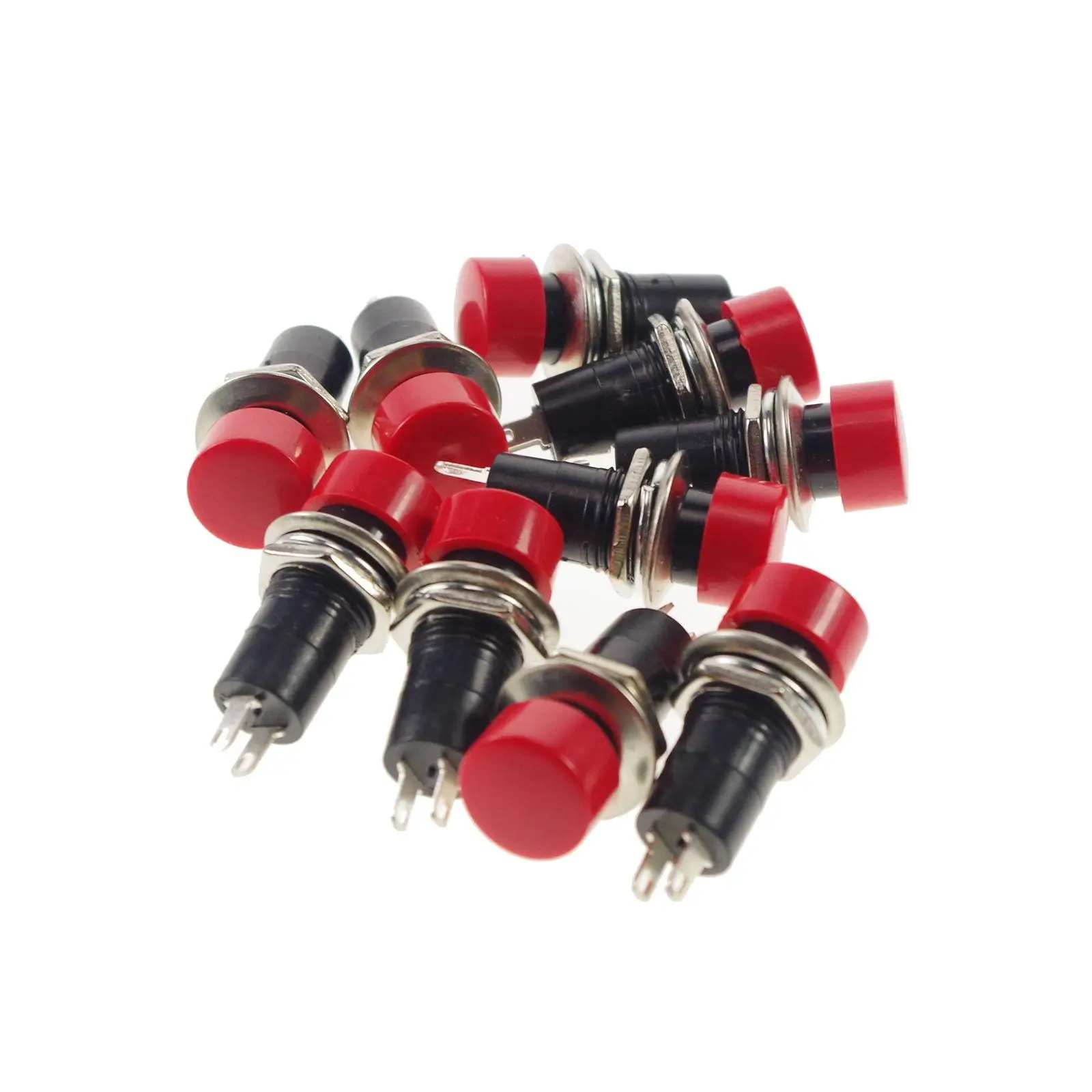 

Red Cap3A 125V AC Normal Open SPST Round Momentary Push button Switch