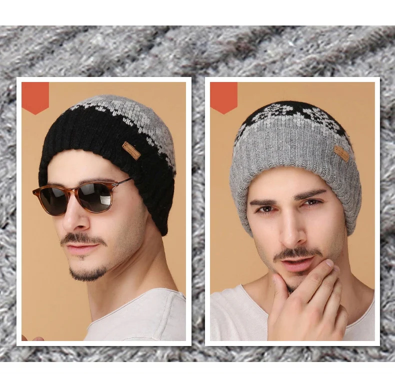 Charles Perra, мужские вязаные шапки, Осень-зима, двойной слой, утолщенная шерстяная шапка, модный тренд, повседневная мужская шапка Skullies Beanies CD92