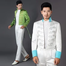 Горячая мужской смокинг костюмы жениха дружки торжественное платье одежда для выступлений певица хост костюмы(смокинг+ брюки