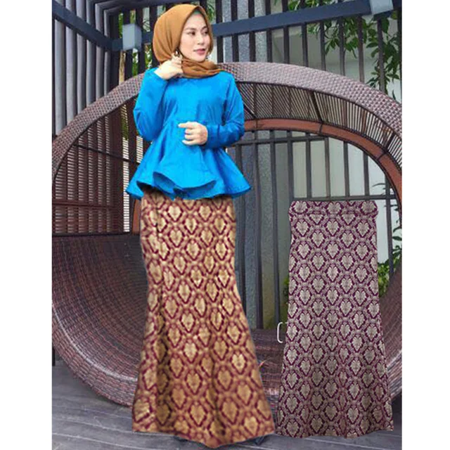 Fashion long islamic skirts Bronzing picture long skirt muslim dubai