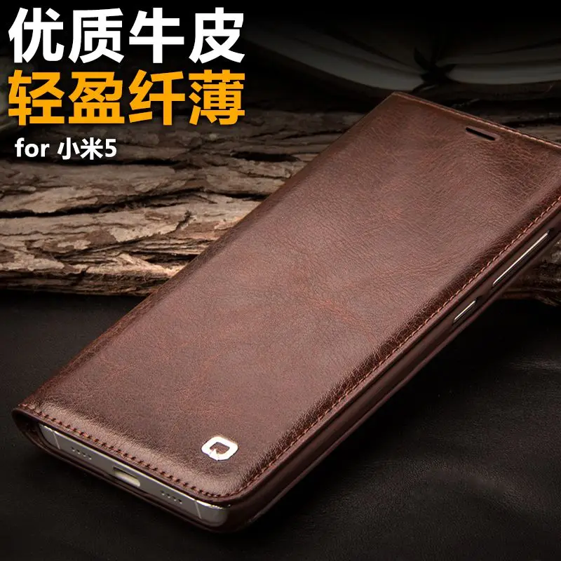 Роскошный Ультратонкий флип-чехол из натуральной кожи с карманом для Xiaomi MI5