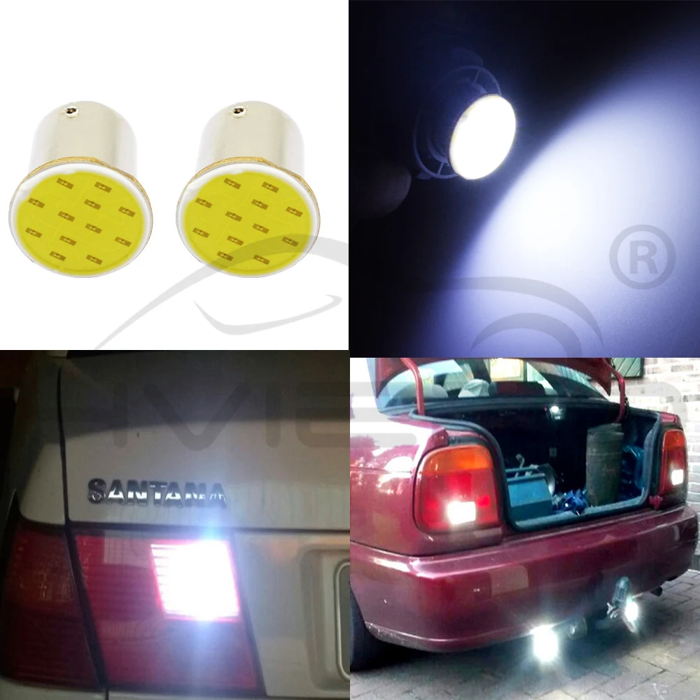 Белый, красный, синий Cob P21 5 Вт 12Smd 1156 BA15S 1157 BAY15D DC 12 В вниз лампа RV трейлер грузовик авто светильник для парковки Led резервная лампа