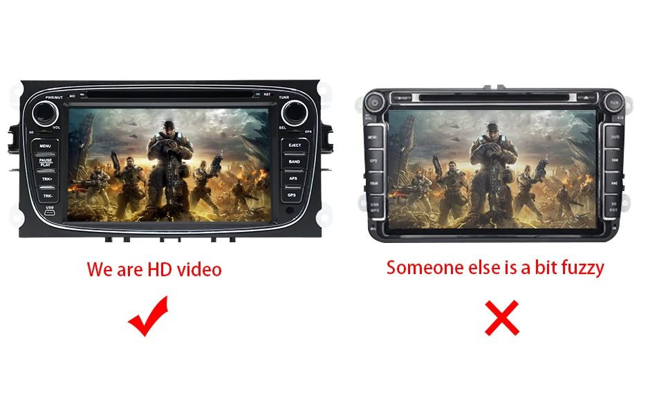 Top Eunavi 2 Din 7" Android 9.1 Car DVD Player Online Map GPS Navigation WIFI  for Ford focus II Galaxy Transit Tourneo Mondeo 3