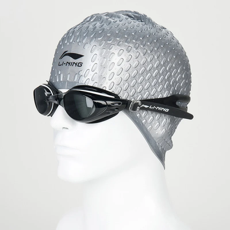 Free size Elastic Waterproof PU Fabric Swim Cap Ears Long Hair