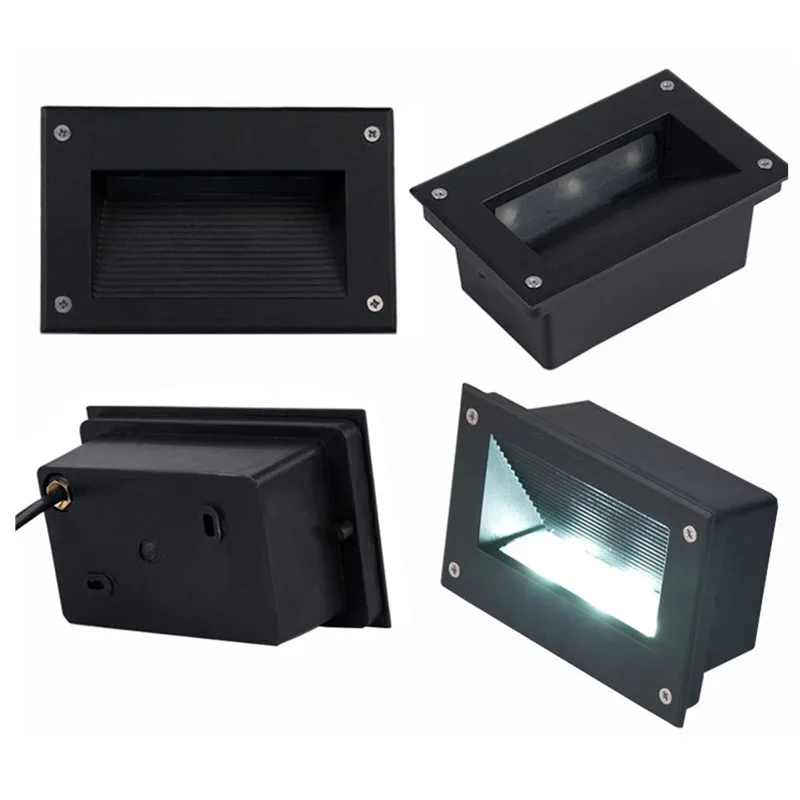 Free Shipping (12pcs/Lot) Interior Recessed 9W LED Step Lights LED Wall Lights Square Led underground light AC85-265V