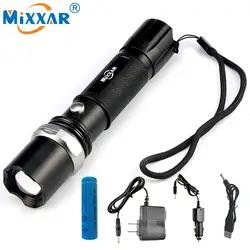 Mixar T6 5000LM светодио дный фонарик повернуть фокус Портативный Факел Масштабируемые аккумуляторная Фонари лампы 18650 или 3 АА батареи складе RU