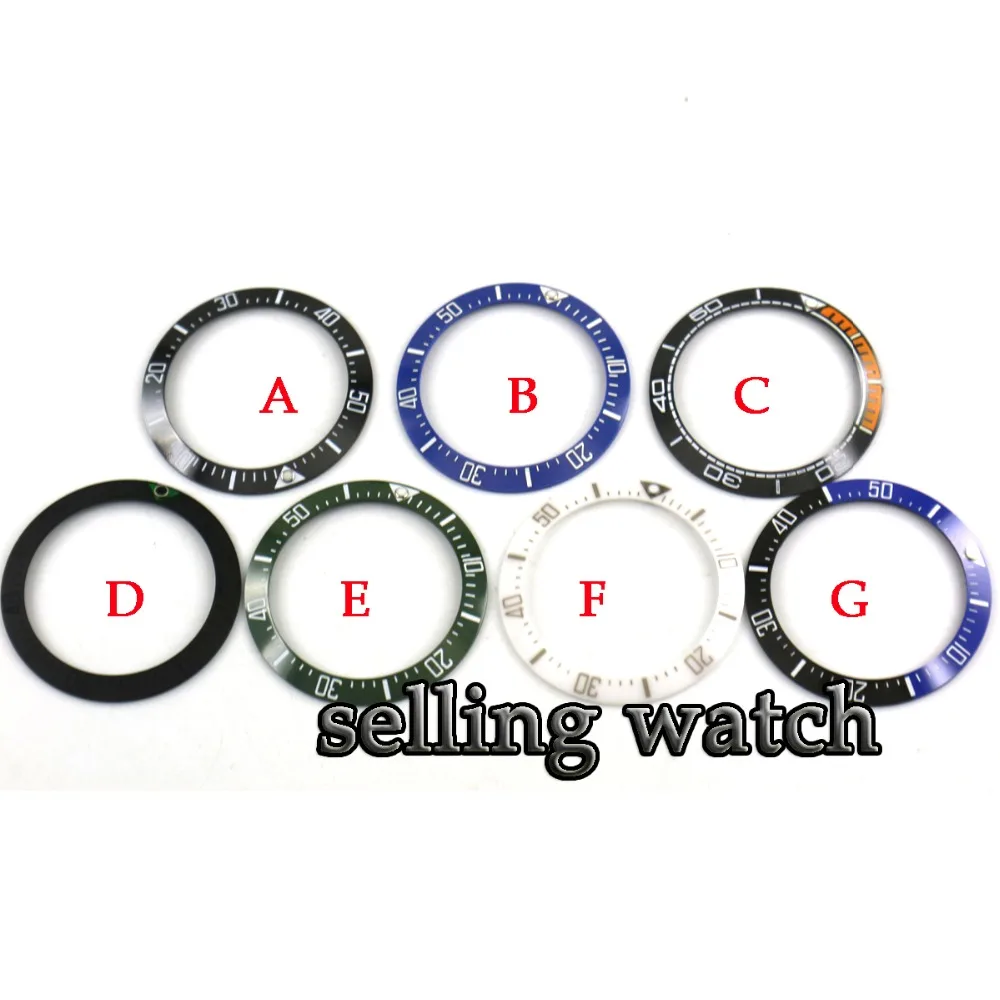 Relógio dos Homens Insert para 43mm Preto Vermelho Azul Verde Ceramic Bezel Submarinista Automático 7 Tipos 40mm