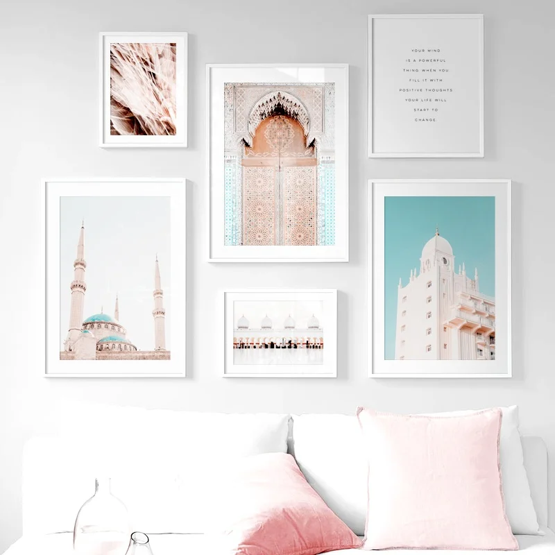 Марокканская дверь, купол, мечеть, цитаты, настенное искусство, холст, живопись, скандинавские плакаты и принты, пейзаж, настенные картины для декора гостиной