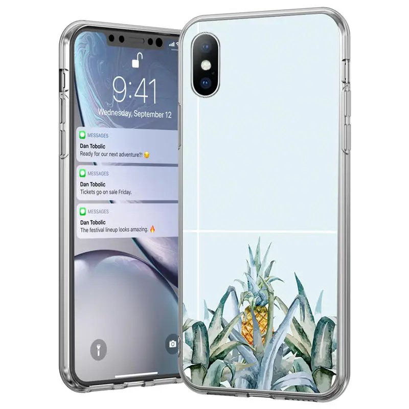 Ottwn летний рисунок банановых листьев чехол для телефона для iPhone 11X7 8, 6, 6 S, Plus, XS XR XS Макс 5 5S SE Ретро листья чехол-накладка на заднюю панель из силикона и мягкого ТПУ с крышкой - Цвет: 6112