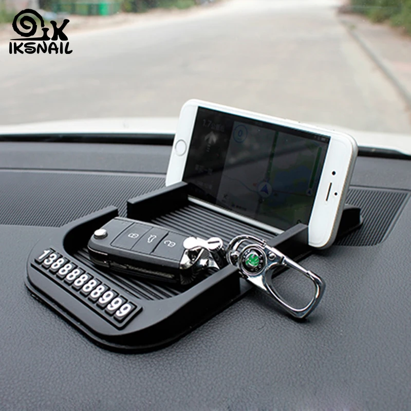 

IKSNAIL Car Anti-Slip Mat With Phone Number Auto Dashboard Non-slip Pad Paper Towels GPS Phone Silica Gel Auto Car Accessories
