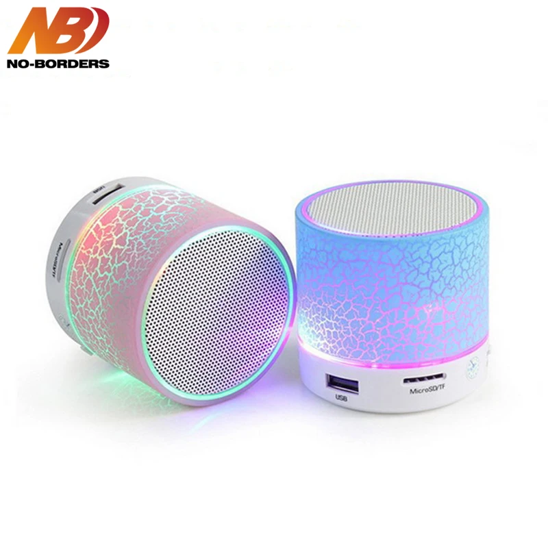 

NO-BORDERS New A9 LED Mini Wireless Bluetooth Crack Speakers With Microphone Handsfree Portable Stereo Audio TF USB LoundSpeaker