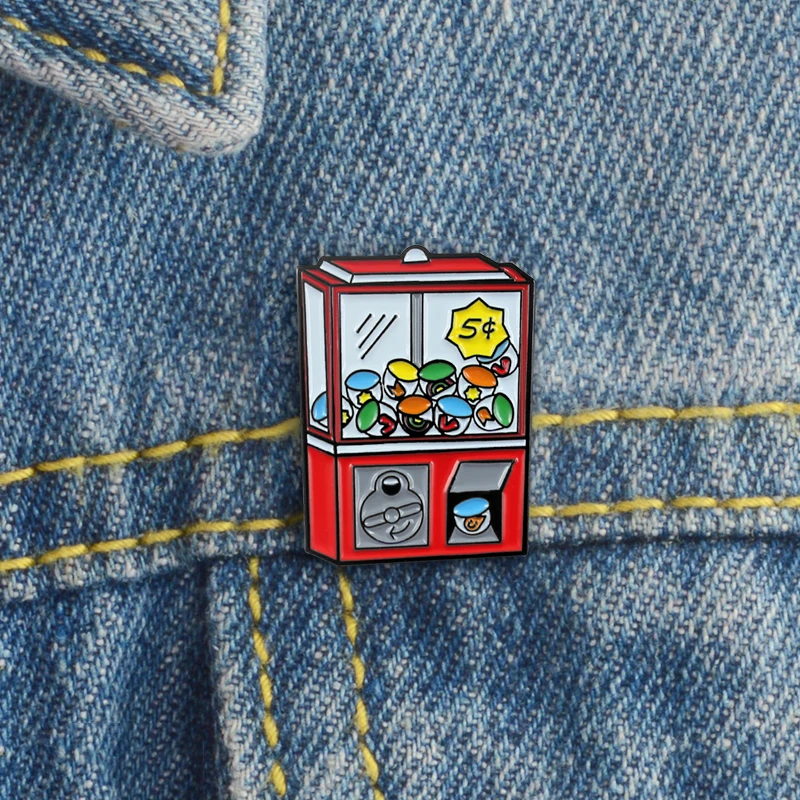 

Coin-operated game machine enamel personality brooch roadside game hall coin-operated toy game machine clothes jewelry gift