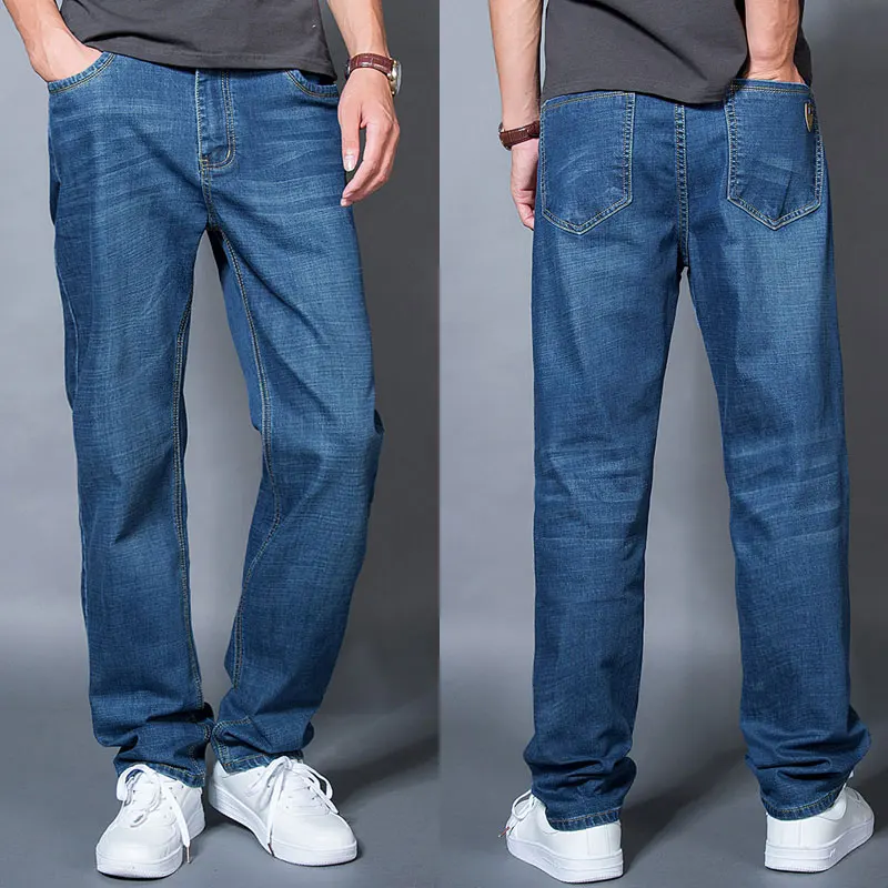 

Autumn thick loose straight jeans male pants plus size plus size jeans male casual pants fat