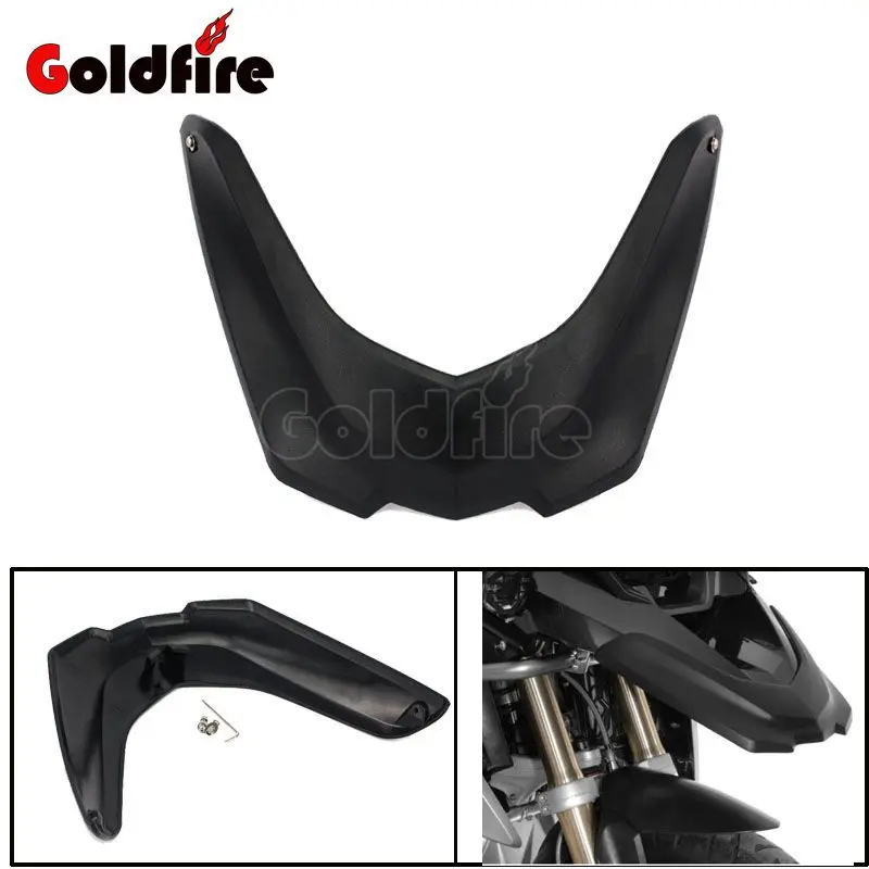 Black Motorcycle Front Fender Beak Extension Extender Wheel Cover Cowl