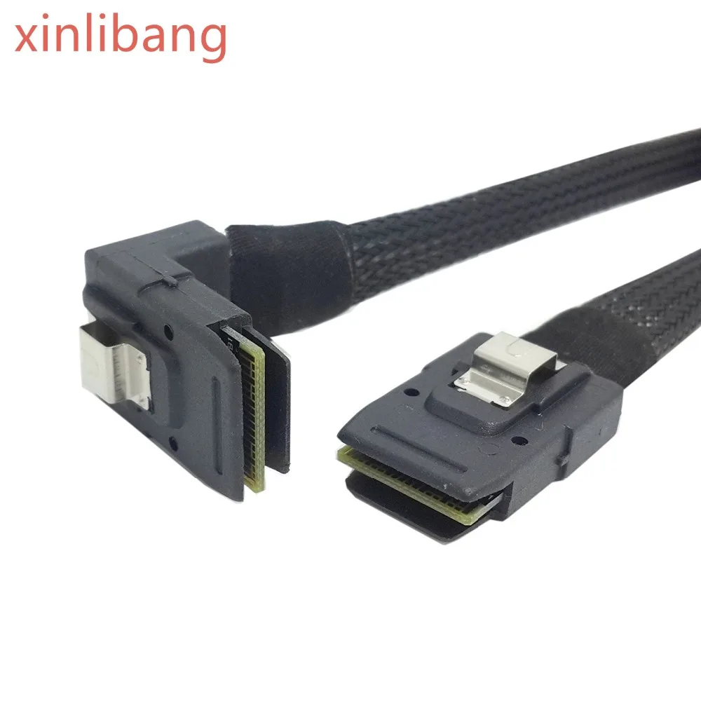 

90 degree angled Internal Mini SAS 36Pin SFF-8087 to Mini SAS 36pin SFF-8087 Server Hard Disk Raid Data Cable 80cm