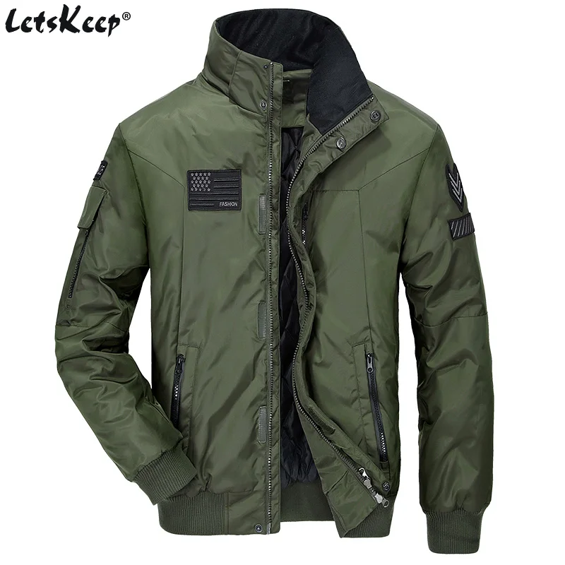 LetsKeep Winter Air Force bomber jacket men windbreaker military army jackets coat men's warerproof Outerwear Plus size, MA512