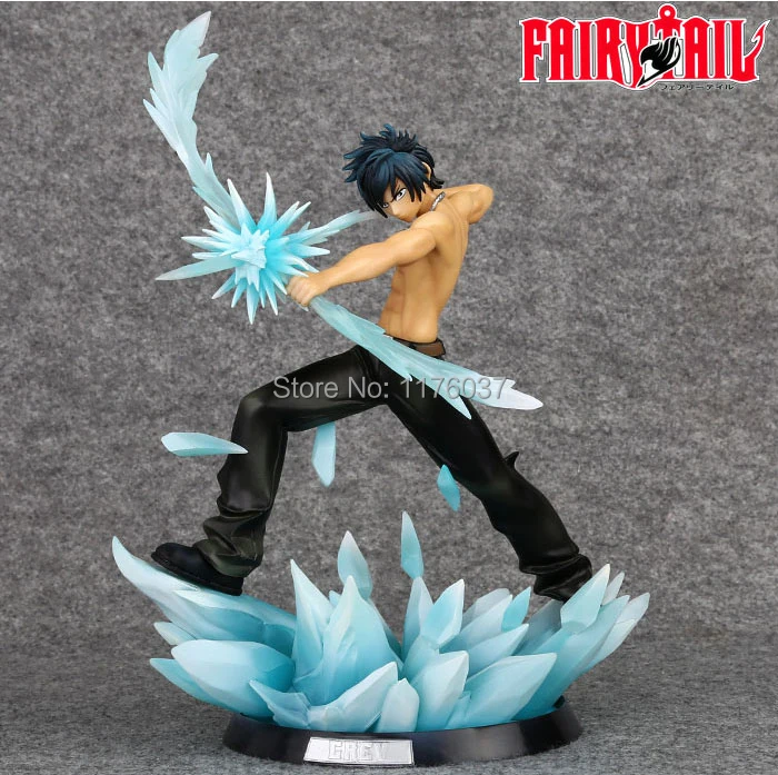 

Hot Sale Anime Mashima Hiro Fairy Tail Gray Fullbuster Ice Magic Freeze Arrow Grey Battle Style 11" Figure Toys Brand New