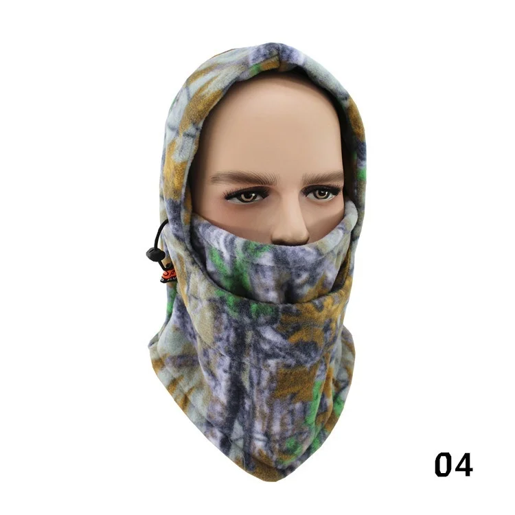 A-04 Зимняя шапка для лица и шеи, флисовая камуфляжная шапка, Балаклава для походов и верховой езды, лыжная и охотничья теплая шапка, Ветрозащитная маска - Цвет: A-04
