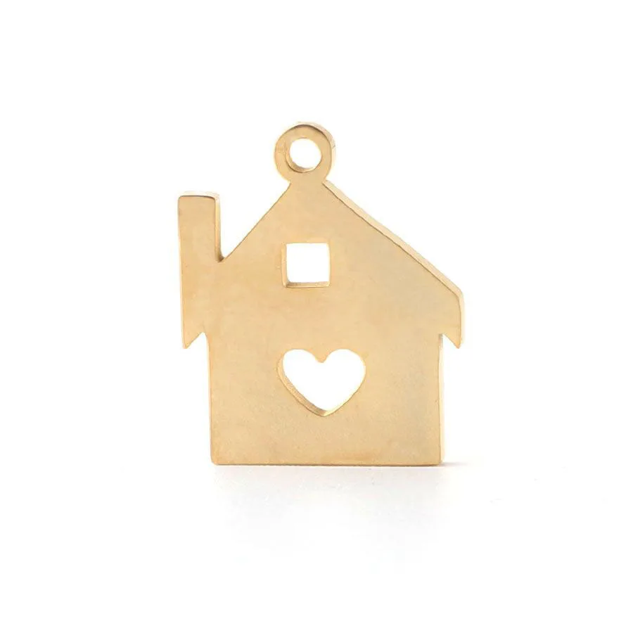 

Fnixtar Mirror Polish Gold Steel Color Stainless Steel Love Heart House Charm DIY Handmade Keychain Jewelry 15x18mm 20Piece/lot